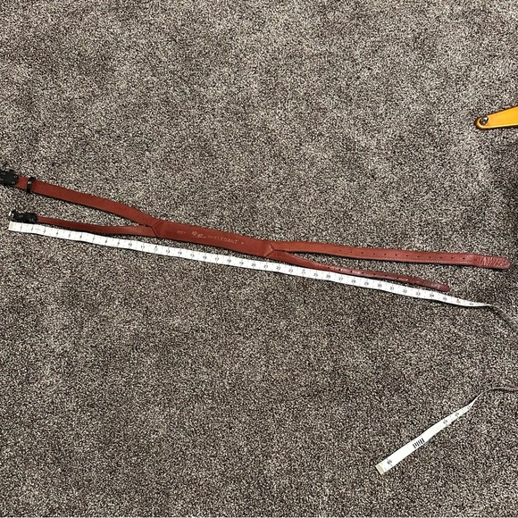 Vintage 1980 Razo for Elegant Black Leather Double Belt in a size M - Picture 5 of 6